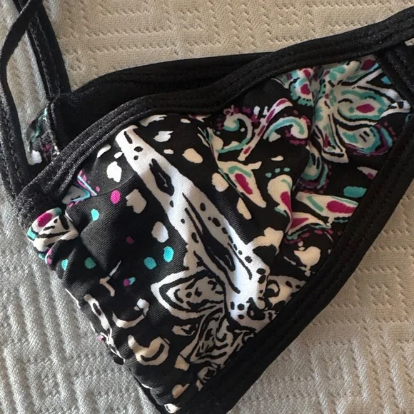 Fede Swimwear Micro Black paisley Set with Colorful Accents - Picture 2 of 2